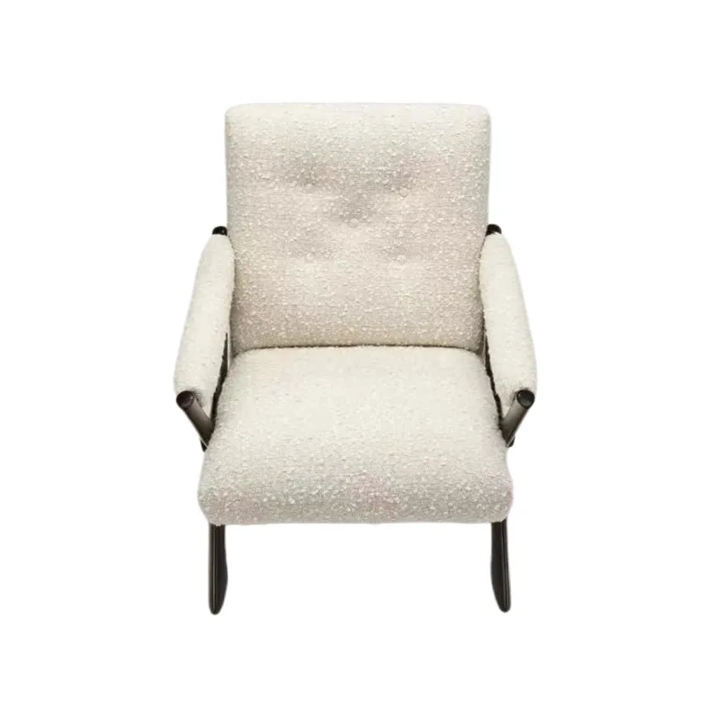 ✗ Nordischer Sofasessel für Zuhause Luxuriöser Leichter Antiker Designer Moderner Massivholz-Freizeitsessel für Café Schlafzimmer Wohnmöbel