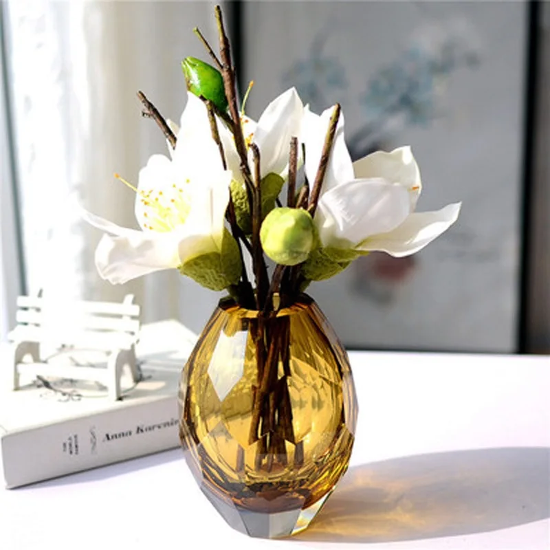 Crystal Vase for Home Decoration, Tabletop Ornaments, European Fashion, Luxury