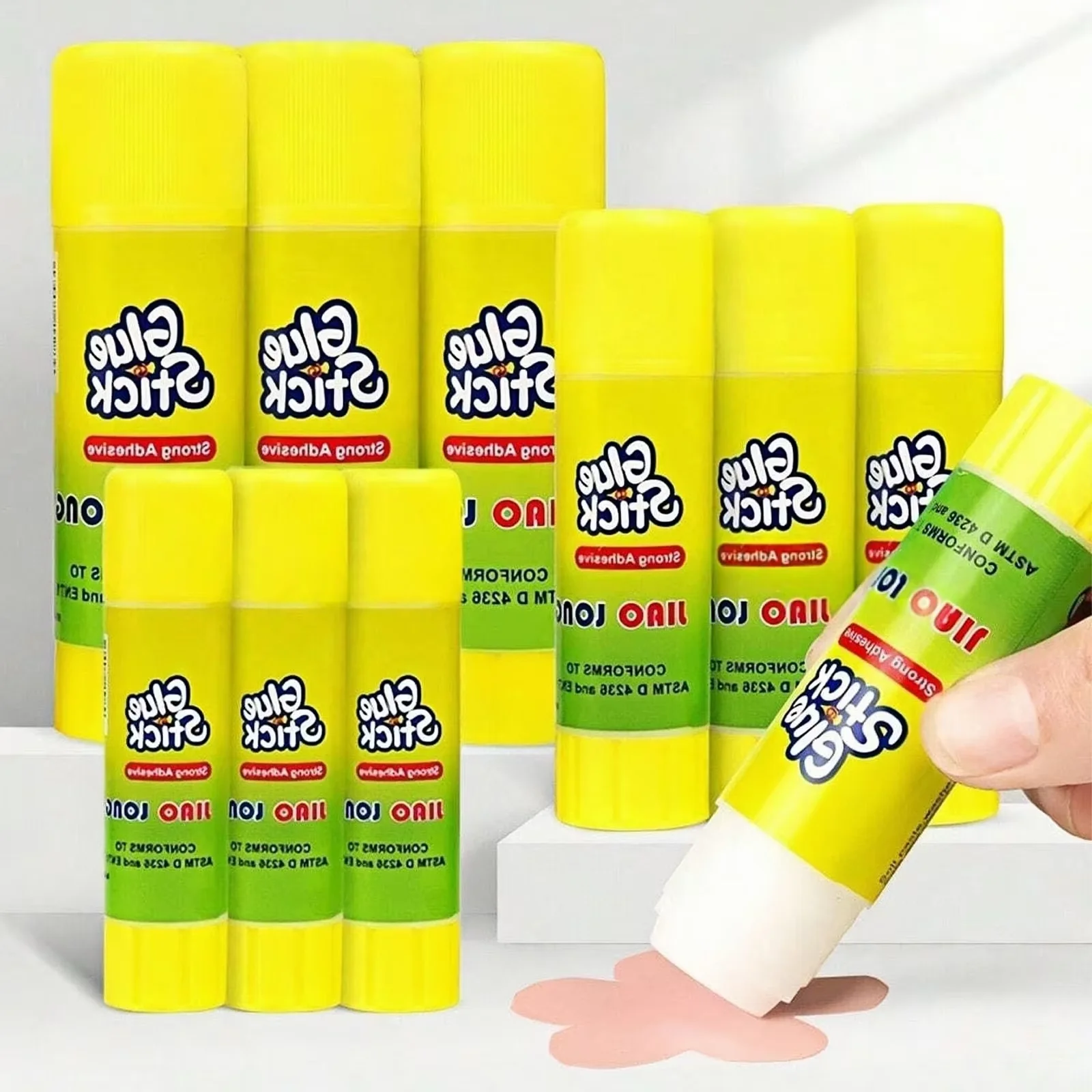 

24 шт. 21 г. Высоковязкие белые клейкие стержни из ПВА, с поворотным механизмом, клей для офиса и учебы