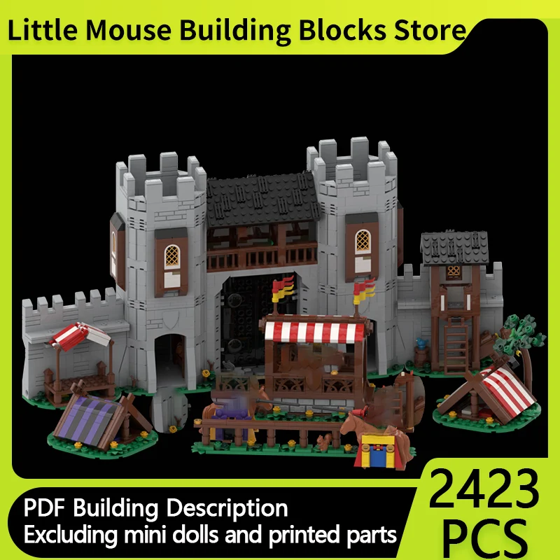 

Medieval Castle Model MOC Building Bricks Fighting Tournament Modular Technology Gifts Holiday Assemble Children Toys Suit