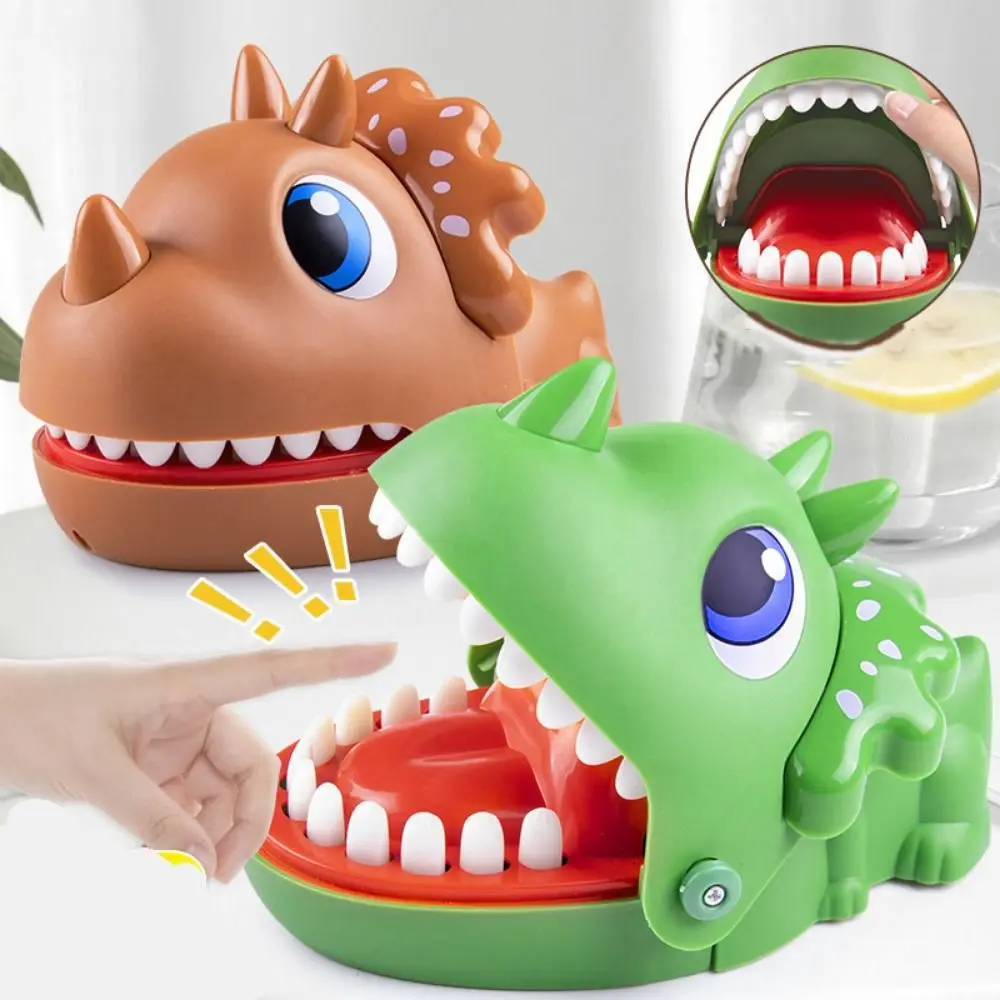 Triceratops Shape Hand-biting Crocodile Scary Toy Odorless Extract Teeth Dinosaur Bite Fingers Toy Safe Cute