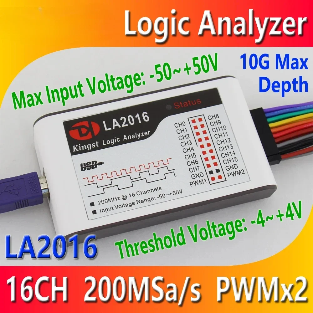 Логический USB-анализатор Kingst LA2016 Максимальная частота дискретизации 200 м, 16 каналов, образцы 10B, MCU, ARM, инструмент отладки FPGA, программное обеспечение на английском языке