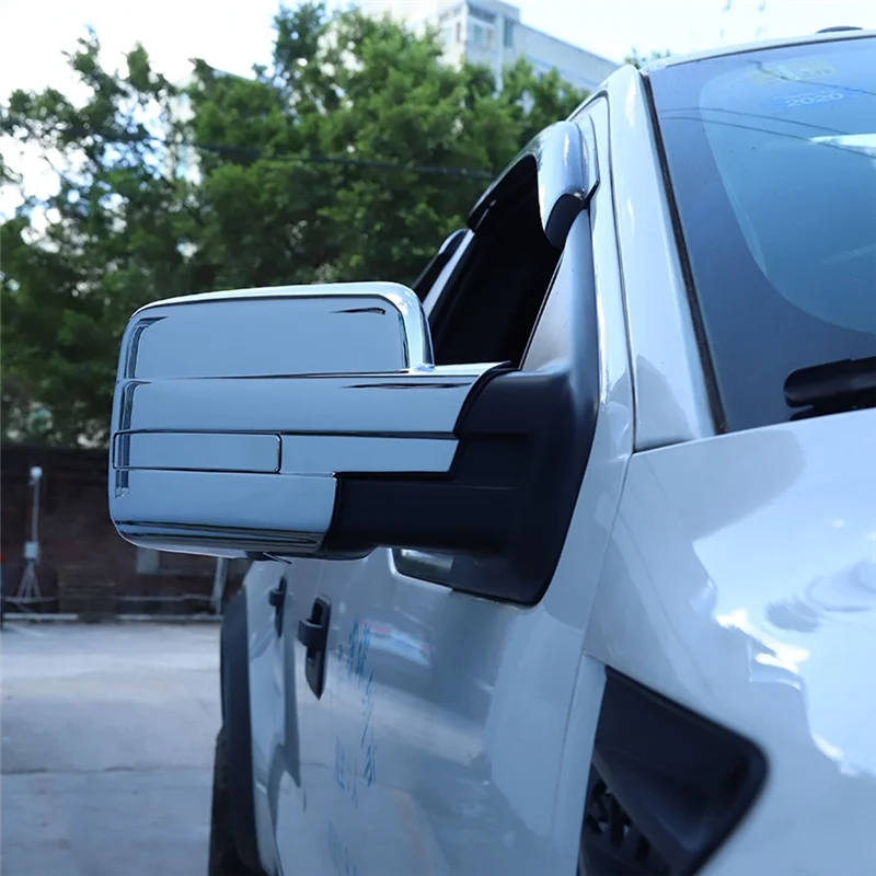 

2 PCS For Ford F150 2009-2014 Side Mirror Cover Car Rear View Mirror Cover Silver ABS Trim Accessories - Chrome