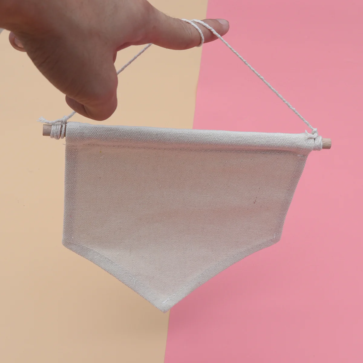 

Pin Display Pennant Banner Plain Blank Canvas Natural Cotton Material Not Easy to Tear Display Pins Patches Wall Banner