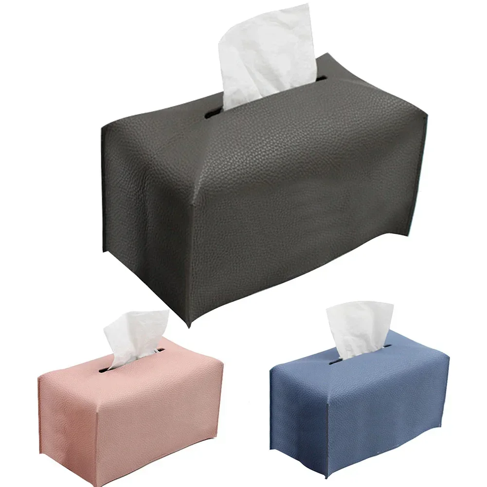 Leather Tissue Box Modern Napkin Cover Rectangular Tissue Storage Box Case Paper Box Holder Storage Household Supplies