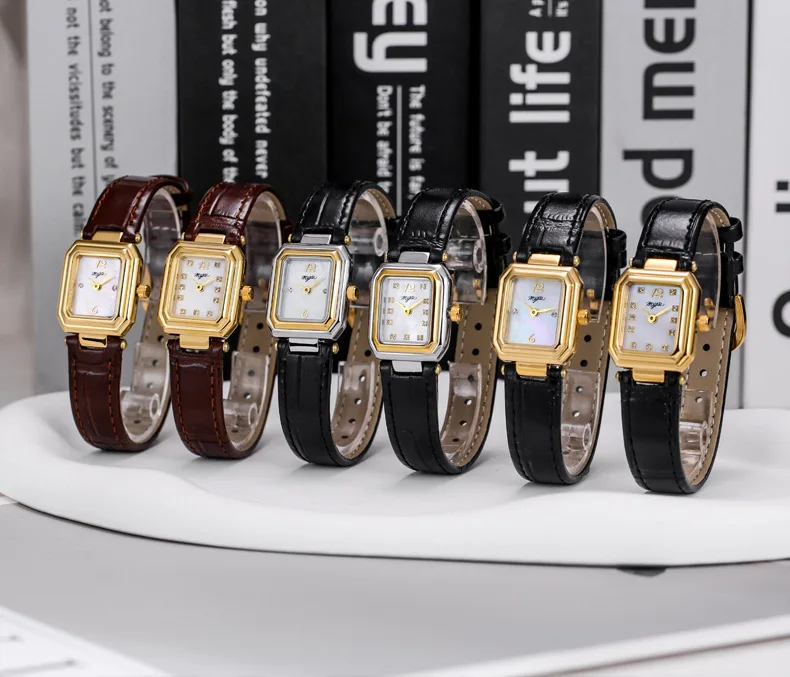 Women Quartz Watch Vintage Gold Sliver Square Diamond Orologio Reloj Mujer Roman Numerals Clock Ladies New Designer Wristwatch