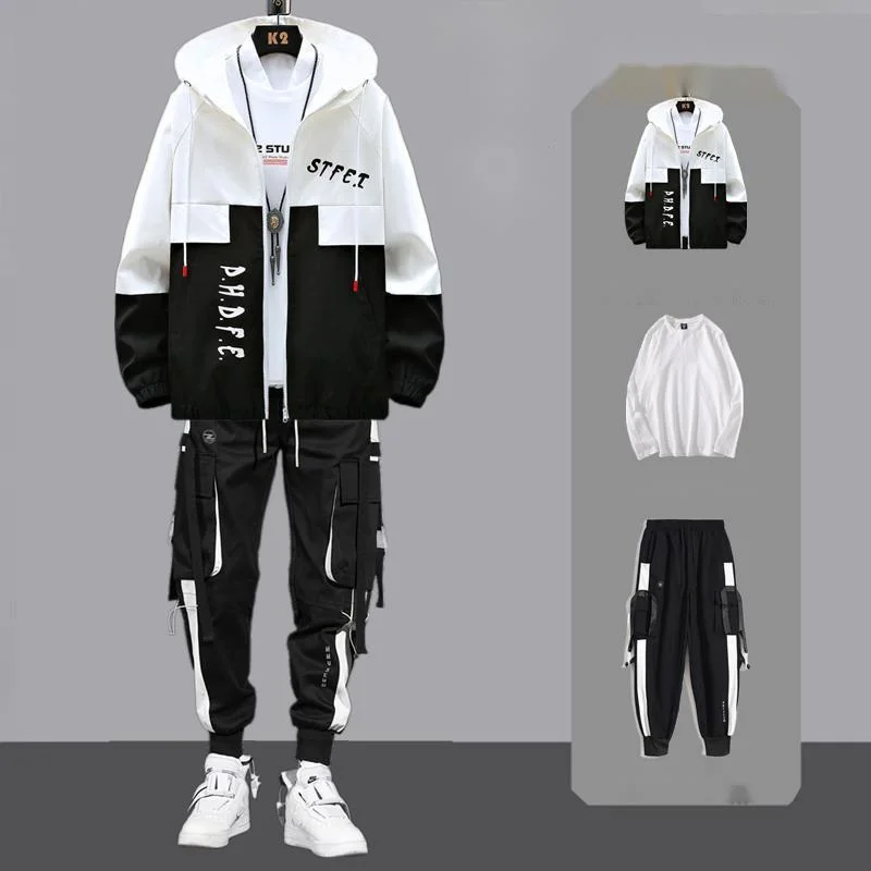 Men Tracksuit Autumn Sportswear Two Piece Sets Man Hip Hop Fashion Sweatpants Brand Clothing Mens Students Sweatsuit Hoodie Suit