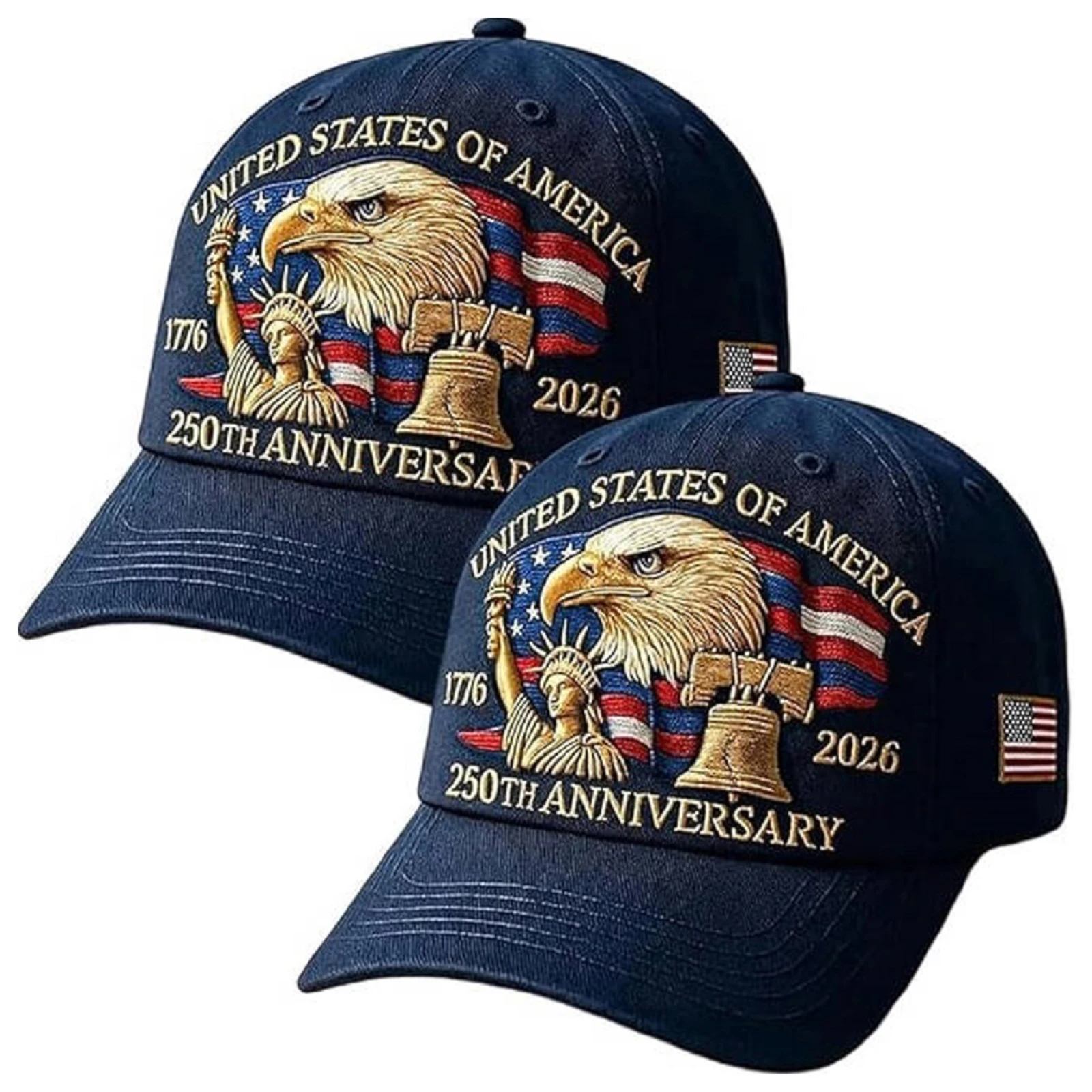 Chapeau du 250e anniversaire des états-unis, Protection solaire, casquette de Baseball imprimée aigle chauve, casquette patriotique rétro pour femmes et hommes