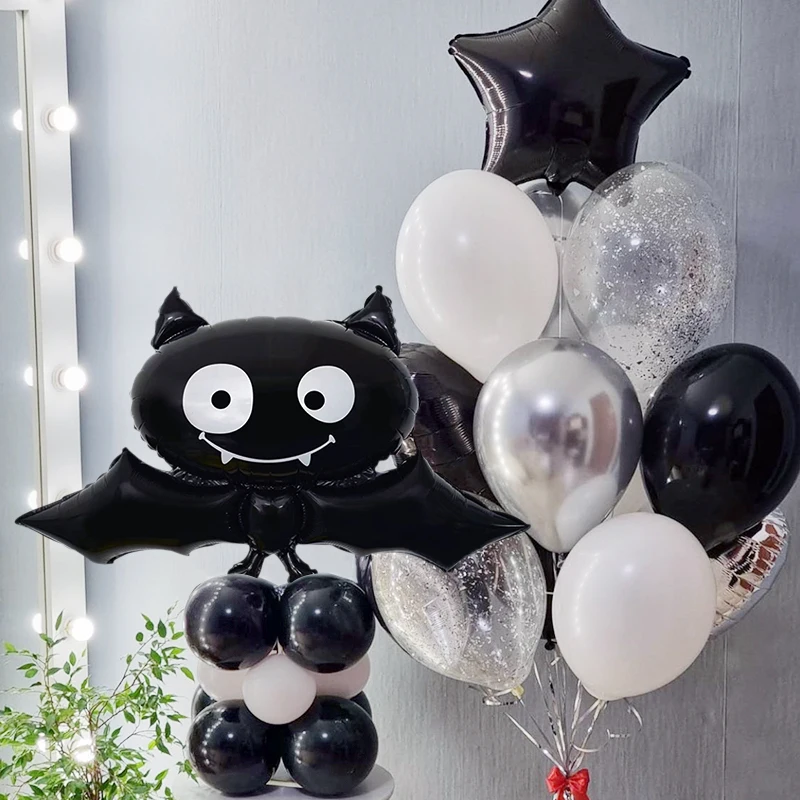 24pcs Cartoon Dog Bat Helium Balloons 18inch Silver Pentagram Husky Foil Balon Pets Kids Birthday Party Photo Props Baby Shower