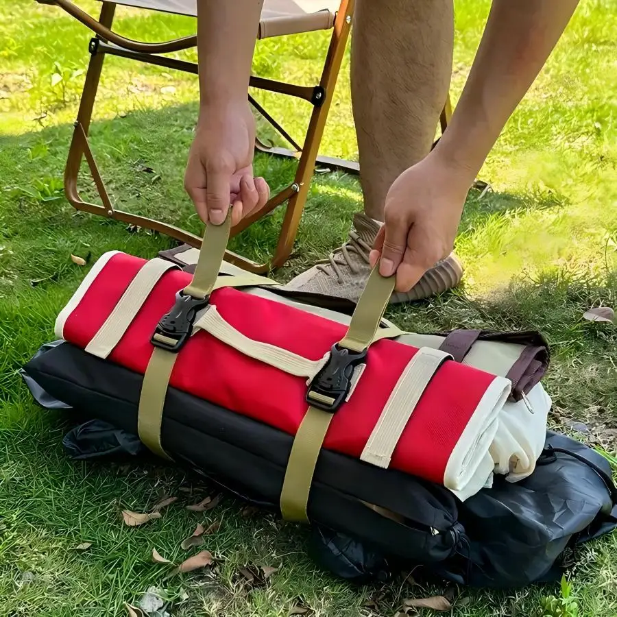 أحزمة أمتعة للتخييم في الهواء الطلق شديدة التحمل - حبل تعبئة الأمتعة بإبزيم أمان مزدوج قابل للتعديل من البضائع #6
