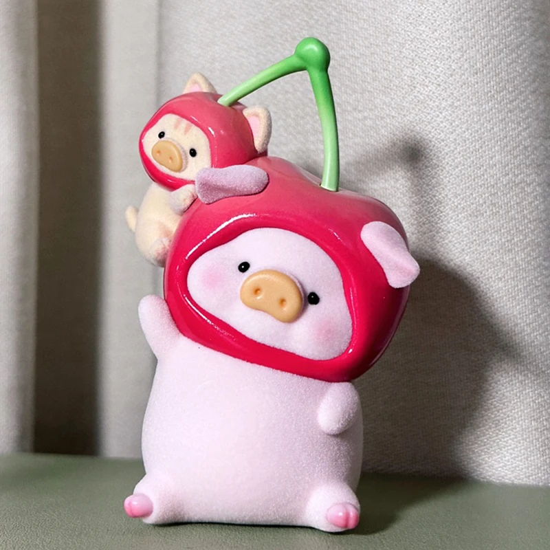 Lulu Pig Piggy Fruit Series Action Anime Figures Cute Statue Model Cartoon Collectible Doll Ornaments Toy Girl Kid Surprise Gift