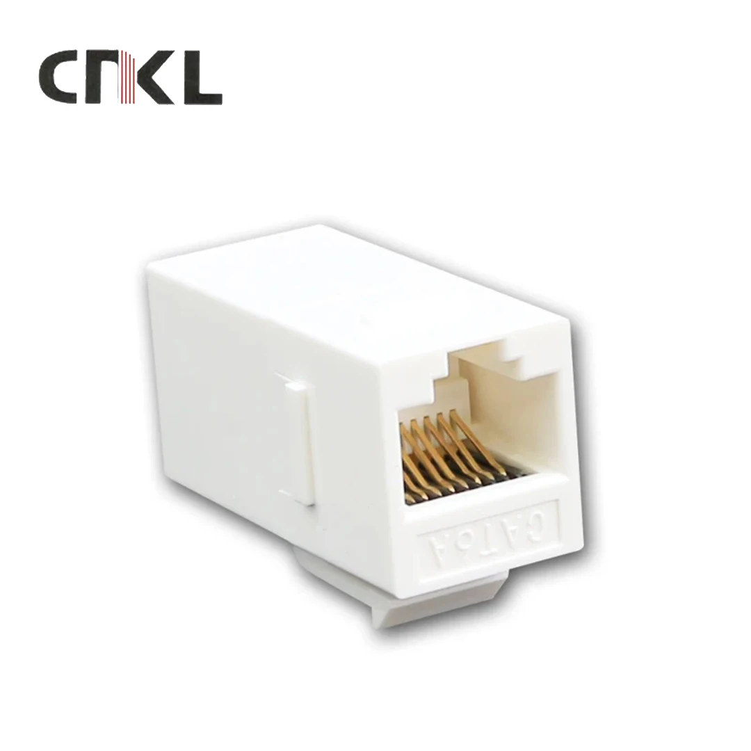 5Pcs CAT6A Straight Through Network Module Connector Information Socket Computer Coupler Cable Adapter Ethernet Keystone Jack