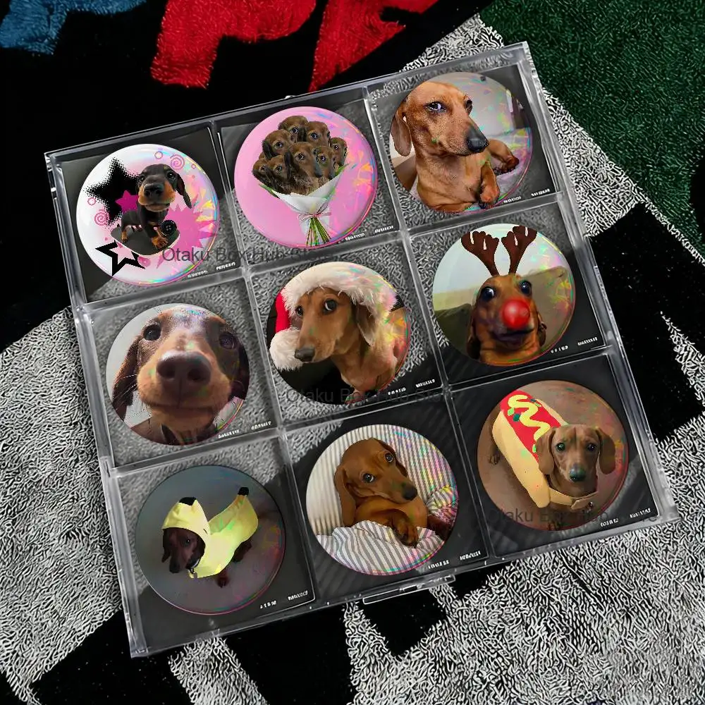 

Funny Dachshund Badges Button Round Creative Pin Brooch Badge Bag Decor Fans Collect Friends Gifts
