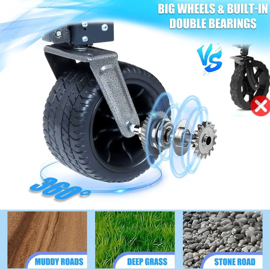 عربة قابلة للطي 300 لتر 49 عربة قابلة للطي طويلة جدًا مع باب خلفي AllTerrain 7x 4 عربة شاطئ ذات عجلات كبيرة ثقيلة