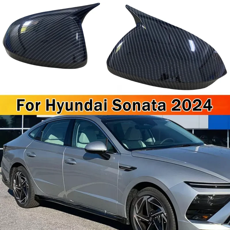 M Style Horn Pair Rearview Mirror Cover for Hyundai Sonata 2024 Side Reversing Mirror Cap Rear View Mirror Trim Car Accessories