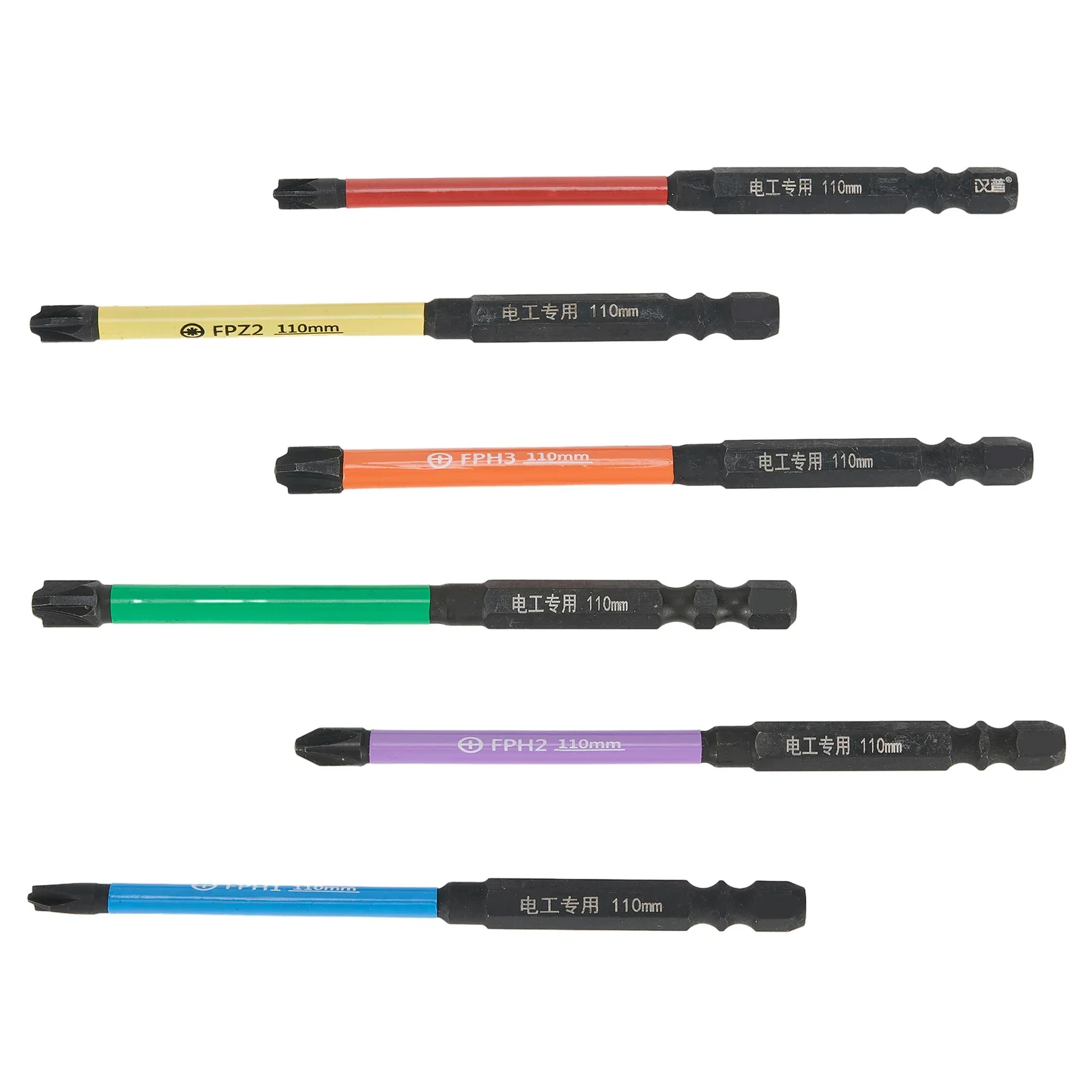 ~6PCS 110mm Magnetic Screwdriver ~Bit Special Slotted Cross Nutdrivers ~For Electrician FPH FPZ ~Socket Switch Power Tools