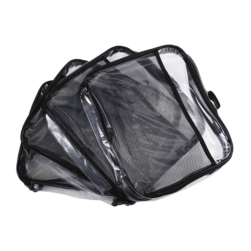 B48B- Storage Organizer Bag 4 Pcs Clear PVC Waterproof Zippered Case For Bricks, Block Set For Board Game Carry