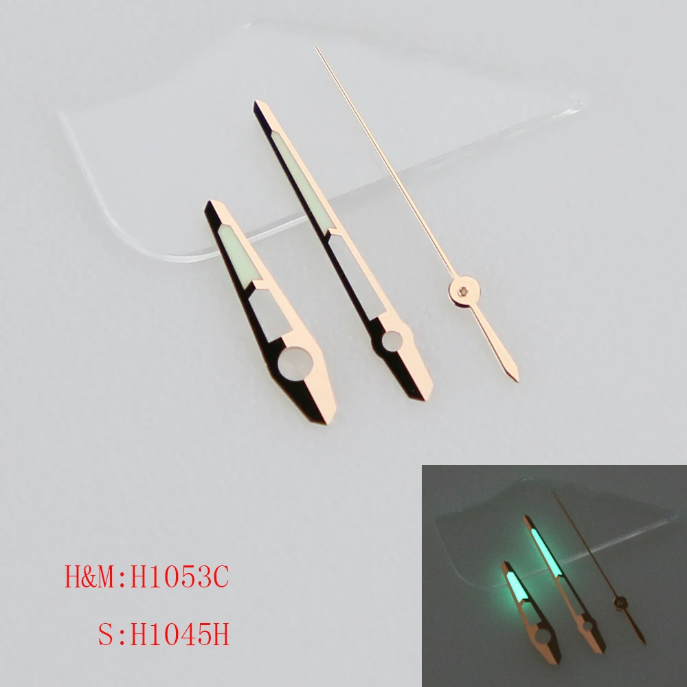 1053 Cut Face Super C3 Green Luminous  Fit NH34 35 36 38 70 Automatic Movement SKX007 Watch Hands