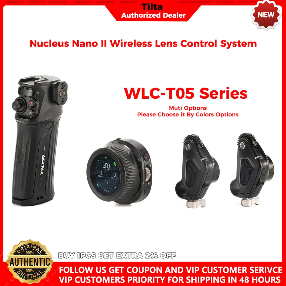 نظام التحكم في العدسات اللاسلكية Tilta Nucleus Nano II مع مجموعة مقبض التحكم [سلسلة WLC-T05] التركيز اللاسلكي، القزحية، التكبير، VND