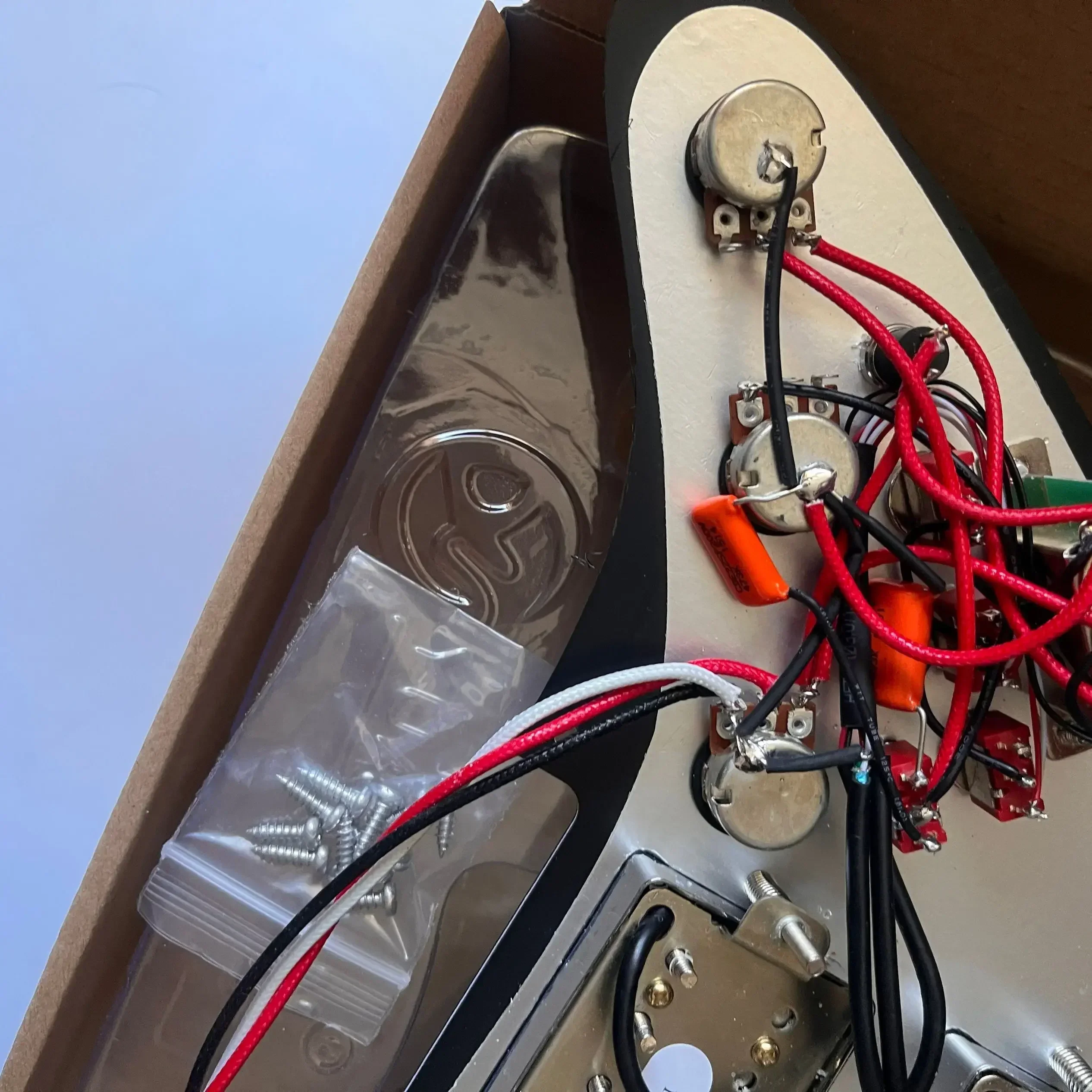 Guitar HHH Prewired Loaded ST Pickguard with Humbucker Alnico V Humbucker Pickups Coil Split Switch Set for ST Electric Guitar view 5