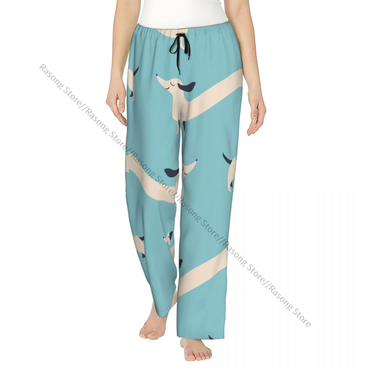 

Женские фланелевые брюки для отдыха, мягкие забавные длинные пижамные штаны с собакой таксы, зимняя одежда для сна
