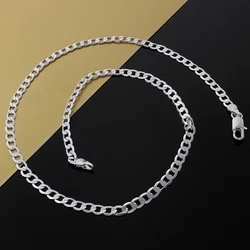 Noble Fashion Men Women Bset Silver 925 Plated 4MM Width Nice Lovely Cute Chain Snake Necklace Christmas Gift Jewelry