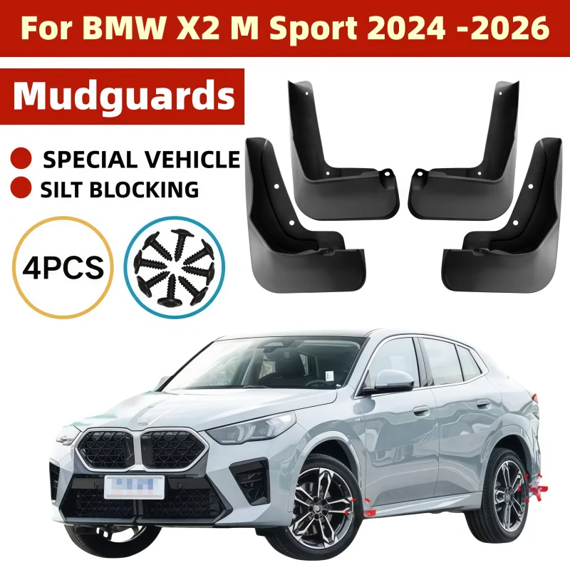 For BMW X2 U10 Mud Flaps Splash Guards For BMW X2 M Sport Mudguards 4pcs 2024 2025 2026 car accessories