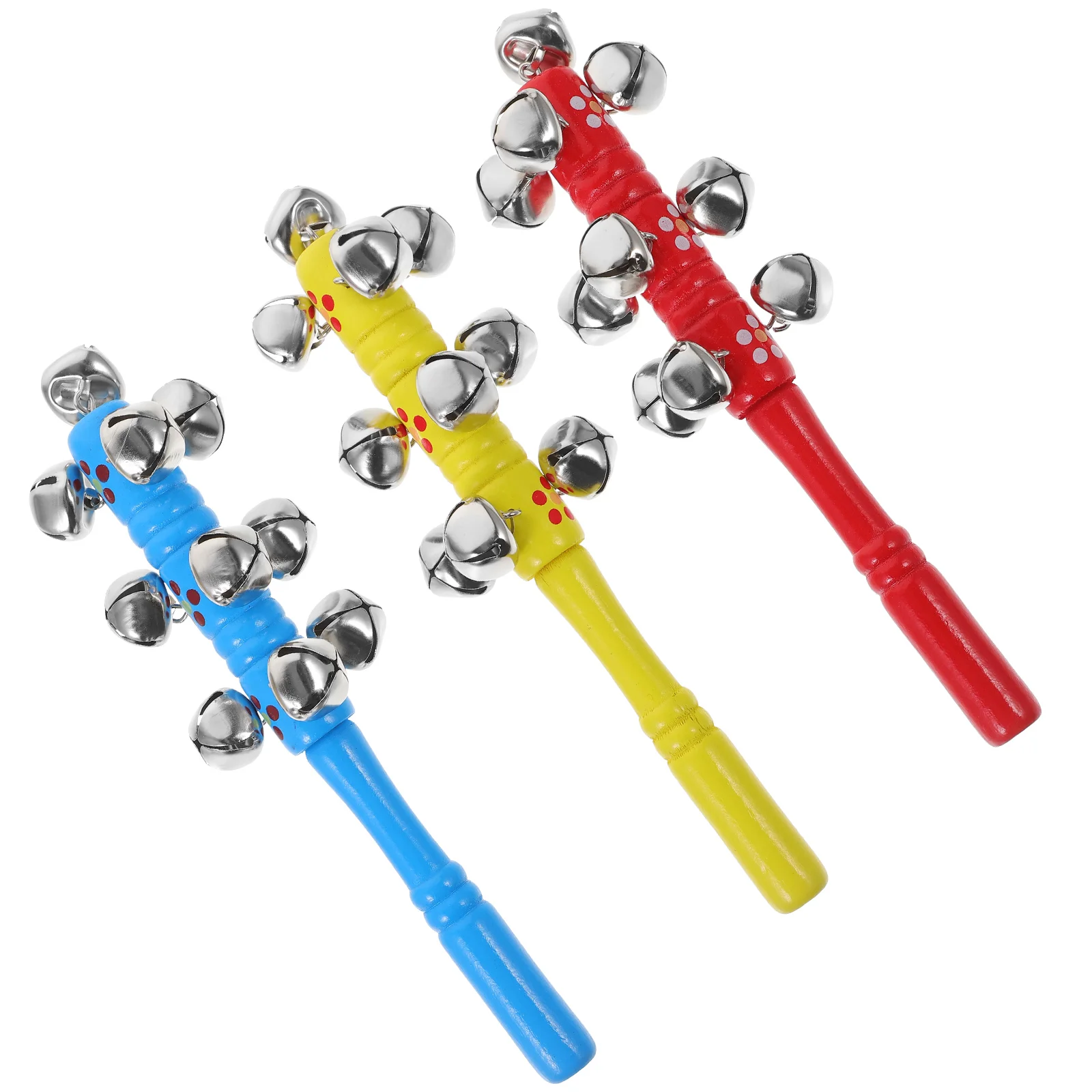 

3 Pcs Childrens Toys Kids Musical Instrument Hand Jingle Bells The Bamboo