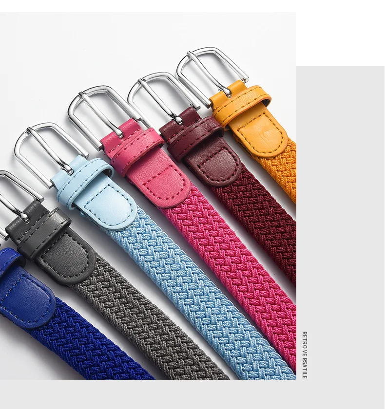 Modischer, elastischer, geflochtener Damengürtel im koreanischen Stil, robustes, geflochtenes Design, vielseitiger dekorativer Gürtel für Studenten, Unisex – Detail 23
