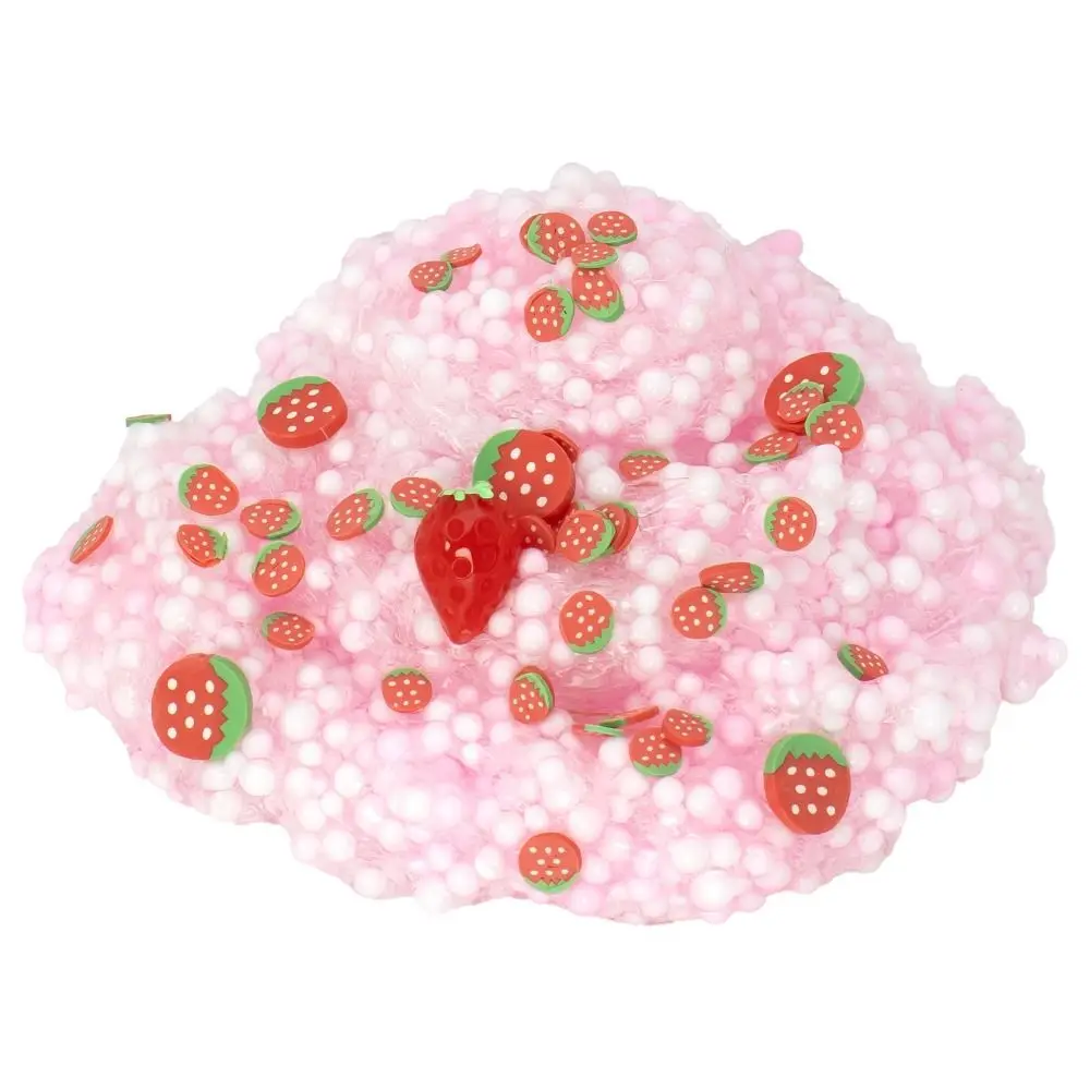 70ml Strawberry Cloud Crunchy Slime kit Crystal Slime Foam Ball Fruit Sprinkles Slime Birthday Gifts Party Favors for Girl Boy