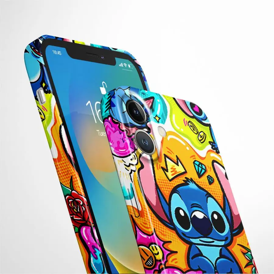 حافظة لهاتف آيفون XR 13 16 Pro Max 15 Plus 12 14 X 11 17 غطاء هاتف صلب هوائي ليلو ستيتش لطيف #2