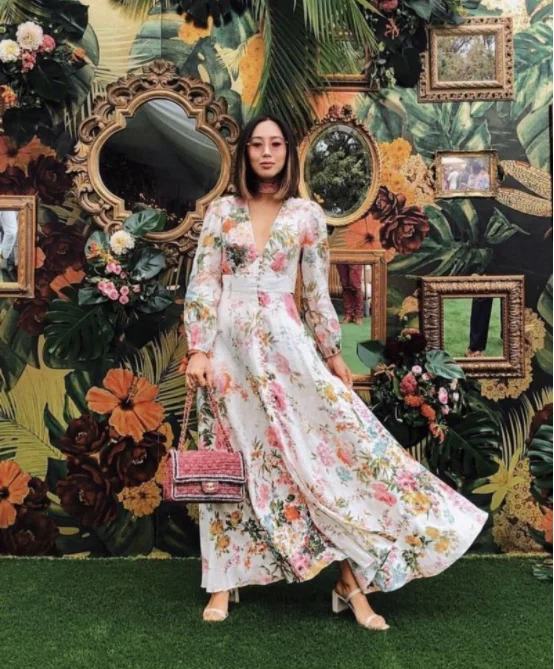 Floral printed loose Vintage Dresses women 2021 Single breasted elegant ruffle long maxi dress beach boho dress Spanish style