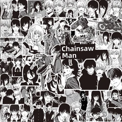 10/30/75pcs Chainsaw Man Anime Stickers Cool Black White Manga Graffiti Sticker Decoration Laptop Water Bottle Phone Decals Gift