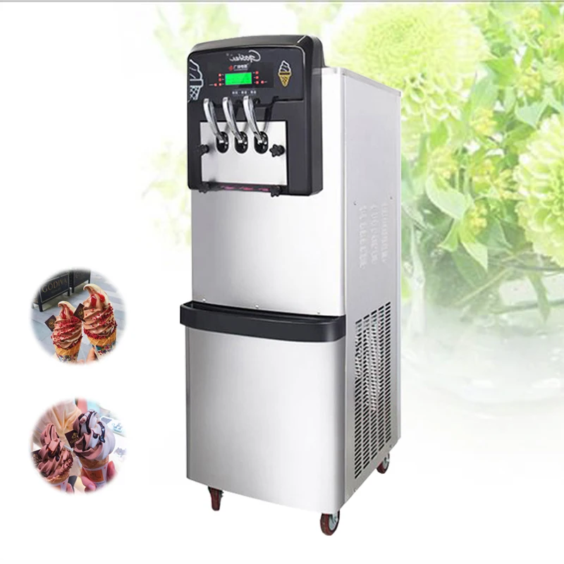 آلة الآيس كريم الناعمة العمودية نظام التبريد المسبق آلة تجميد الآيس كريم صانعي الآيس كريم الأوتوماتيكية بالكامل