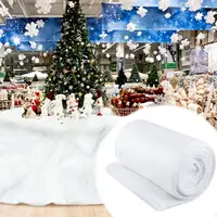 Artificial White Snow Cotton Christmas Fake Snow Fluffy Fiber Stuffing Snow Blanket Roll Xmas Tree Backdrop Covering Party Decor 4