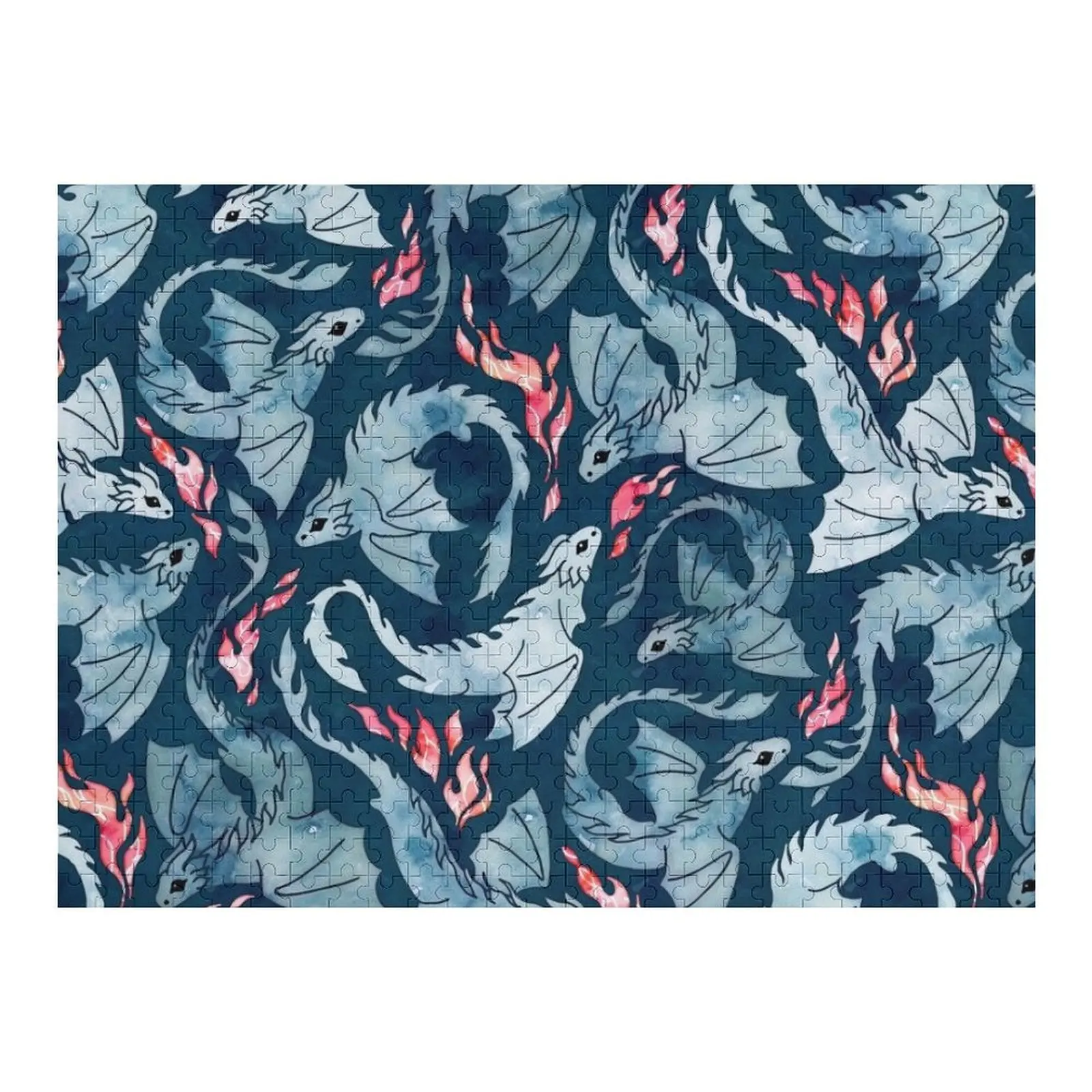 

Dragon fire dark blue Jigsaw Puzzle Toys For Children Wooden Compositions For Children Custom Wooden Name Puzzle