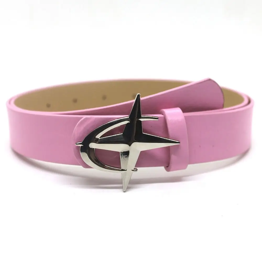 

Casual Metal Cross Star Buckle Belts PU Leather Y2k Leather Belt Alloy Black Waistband Men