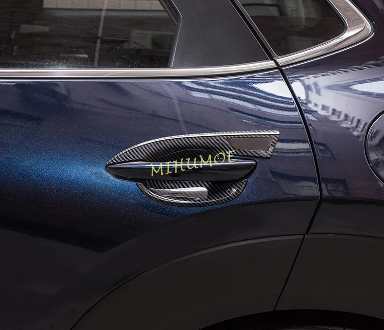 لمازدا CX30 CX-30 2020 2021 2022 2023 2024 2025 ألياف الكربون سيارة الخارجي مقبض الباب السلطانية غطاء الكأس الكسوة #2