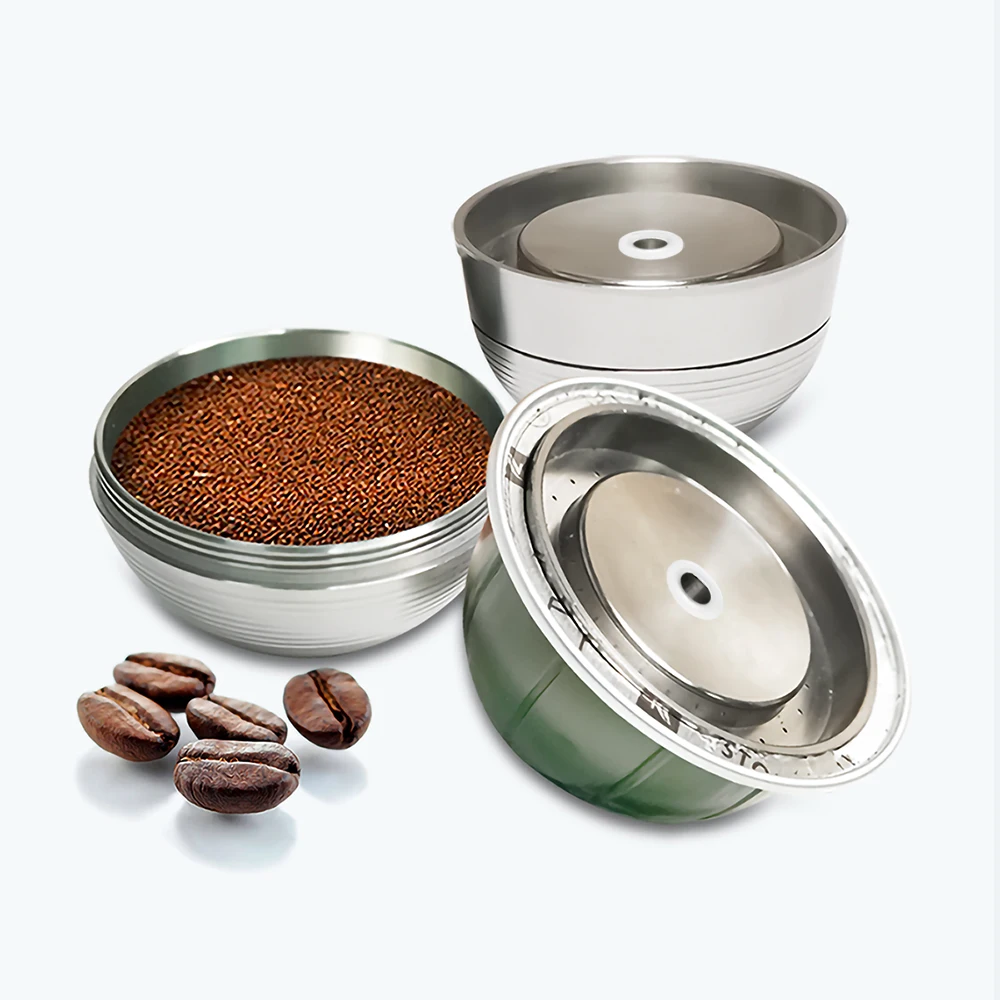 Reusable Coffee Capsules Stainless Steel Refillable Vertuo Pods Compatible With Nespresso Vertuoline 230ML And 414ML Pods