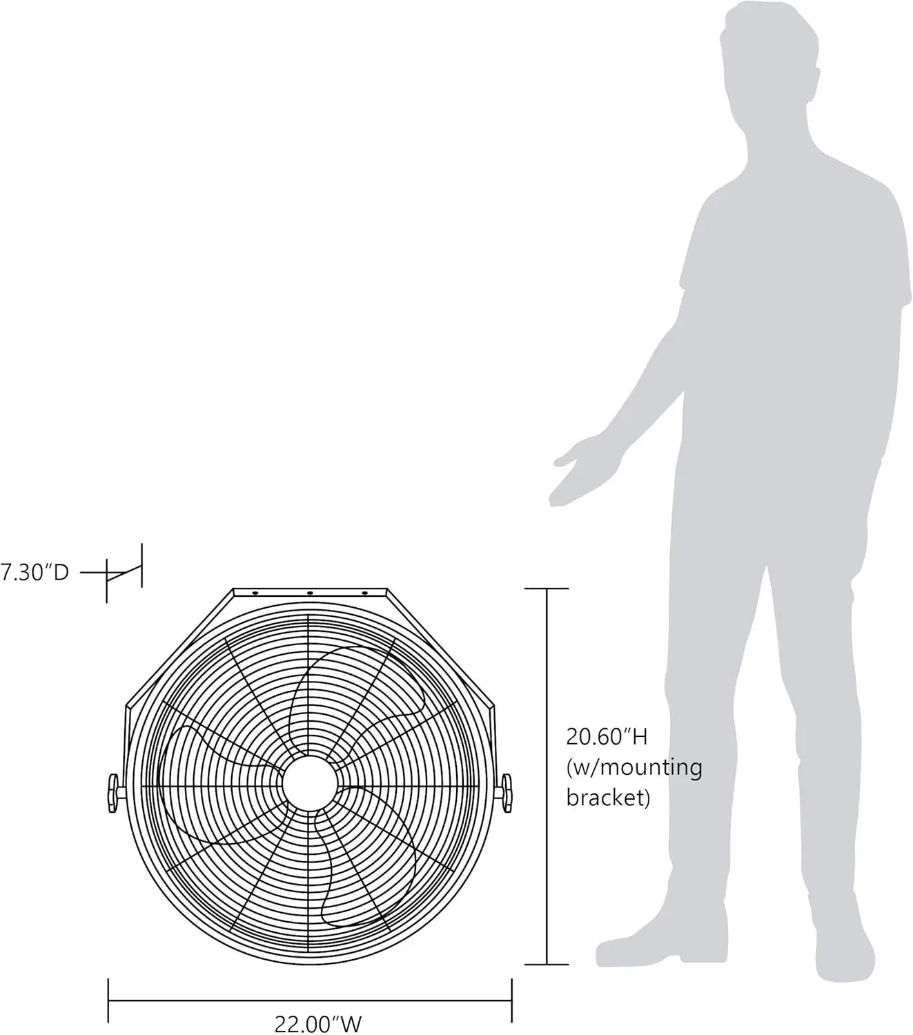 Velocity Wall Mount Fan, Heavy Duty Waterproof Outdoor Fan, Adjustable Tilt and 3 Speeds