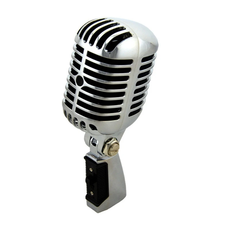 Professional Wired Vintage Classic Microphone Good Quality Dynamic Moving Coil Mike Deluxe Metal Vocal Old Style Ktv Mic