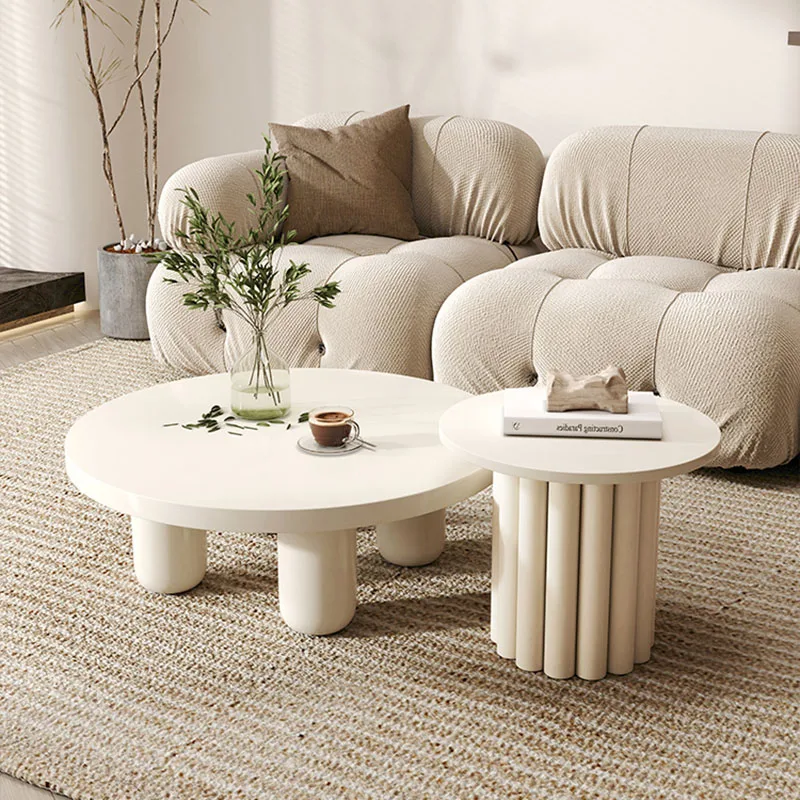 

Nordic Modern Design Coffee Table Living Room Simple Premium Luxury Coffee Tables Round White Table Basse De Salon Furniture