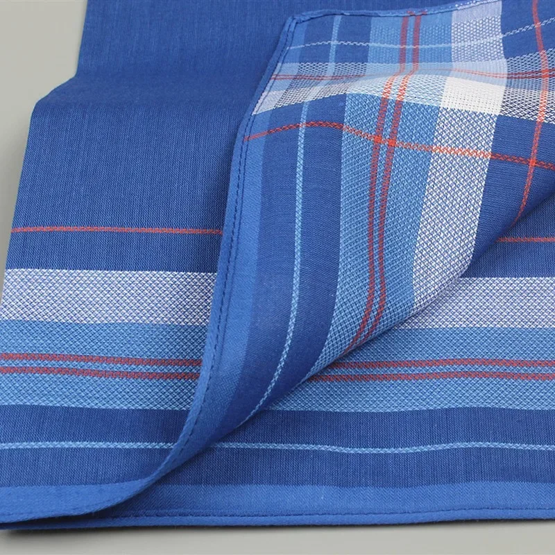 3Pcs 43x43cm 100% Cotton Retro Plaid Printed Men Handkerchiefs Soft Business Suits Pocket Square Sweat Face Towel