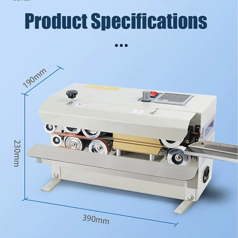 Continuous Sealing Machine Tabletop Small Commercial Plastic Bag Sealer Aluminum Foil Tea Bag Food Packaging Machine
