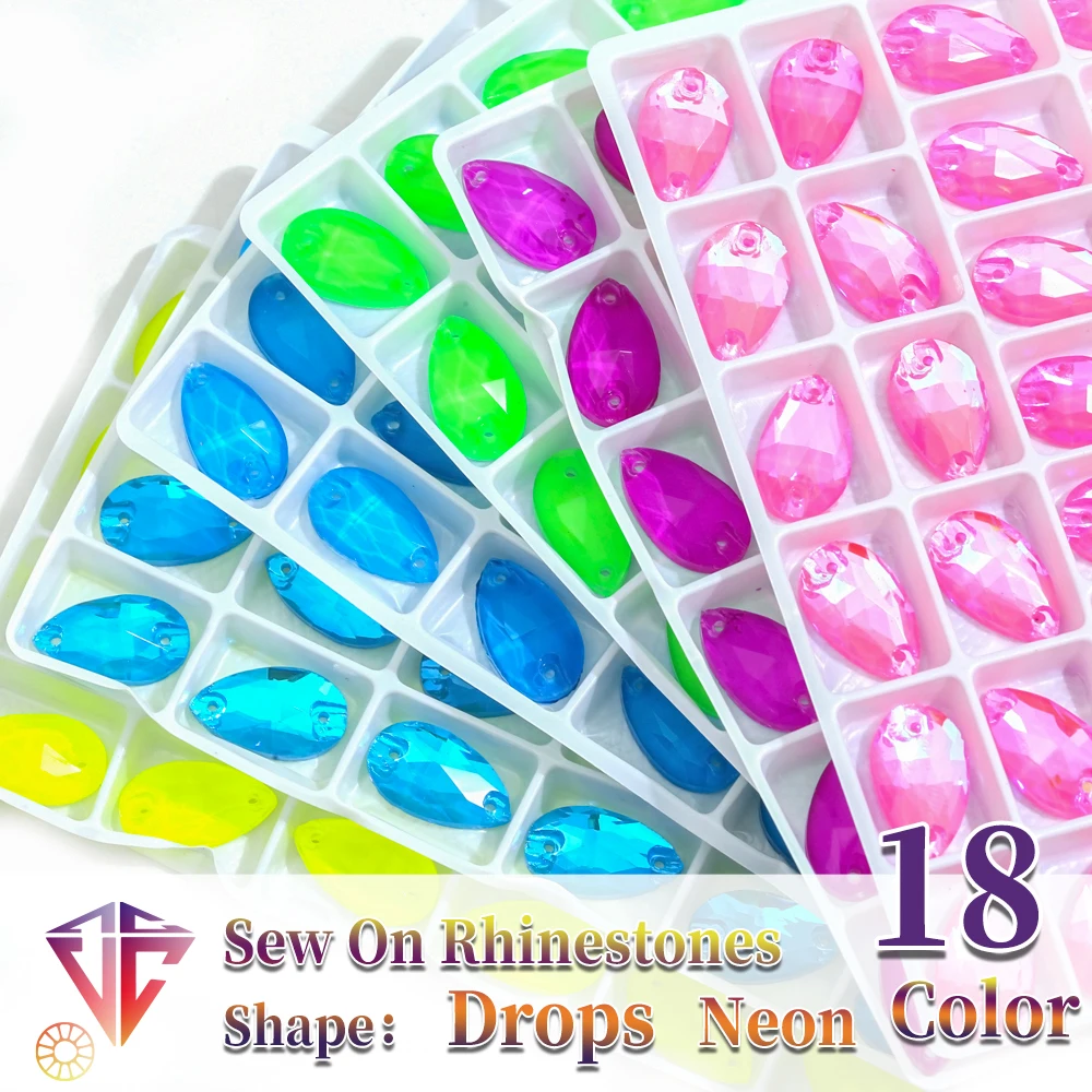 VC Neon Rhinestones Dikmek JavaScript Strass DIY Glitter Dikiş Aksesuarları Kristaller Elmas costura فستان vestidos xaе Elbise