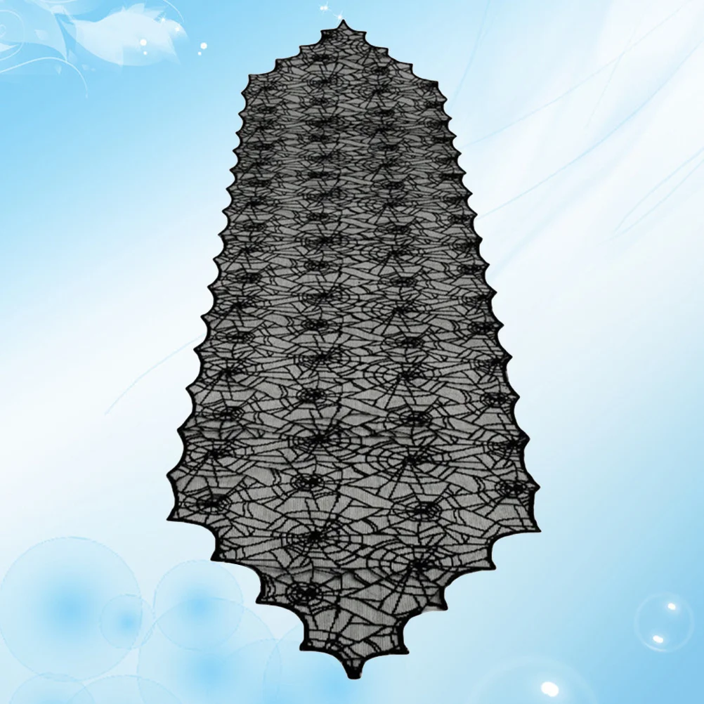 

1Pcs Halloween Spider Web Tablecloth Black Lace Party Table Cover Scary Spider Tablecloth Halloween Decoration