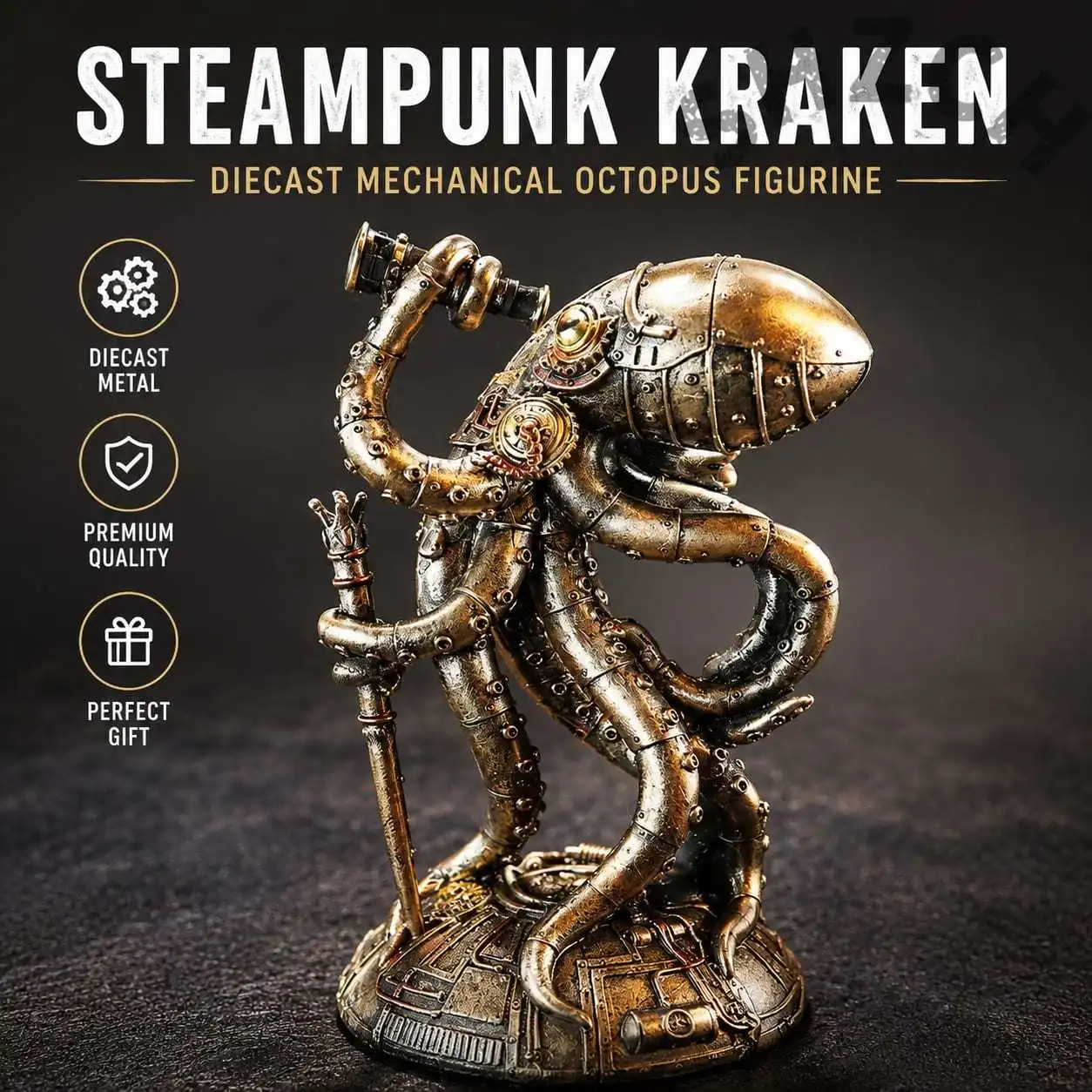 Cthulhu Mythology Observer Ornament Steampunk Wasteland Wind Tabletop Figure Made Old Machinery for
