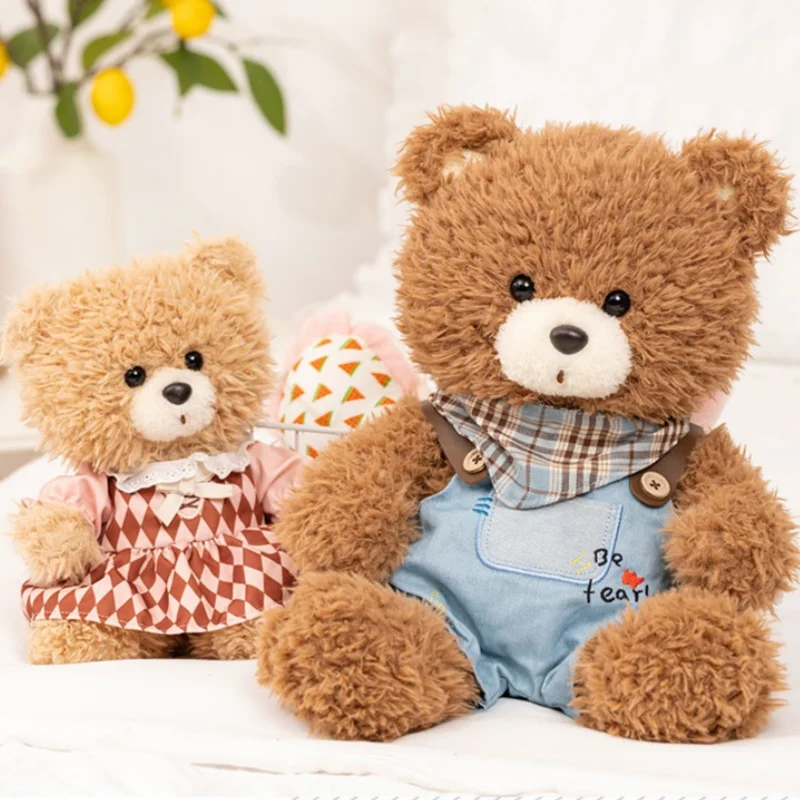 25/35cm 暖かいふわふわのテディベアぬいぐるみ 超キュートで柔らかい小さなクマのぬいぐるみ服を着た子供の誕生日プレゼントクリスマスプレゼント