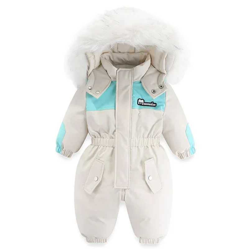 Combinaison de neige d'hiver pour enfants, vêtements pour bébés, optique, chaud, barboteuses pour bébés filles, garçons, sourire, vêtements pour enfants, combinaison de neige