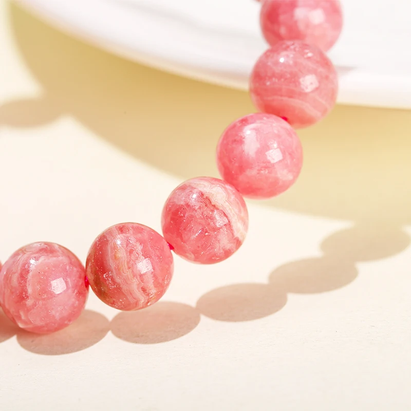5A 5-10mm Natural Beads Rhodochrosite Bracelet Argentina Red Stone Beads Stretch Bangle for Women Healing Crystal Jewelry Gift 5